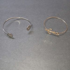 Nautical Sand dollar & Anchor bracelets- Silver And Gold Tone